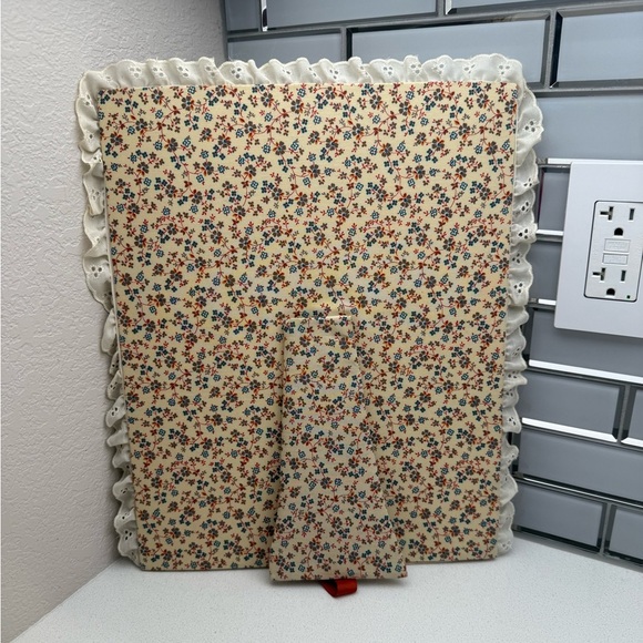 Vintage Fabric Padded Picture Frame 1980s Retro Floral Handmade Cottagecore Lace - Picture 3 of 12